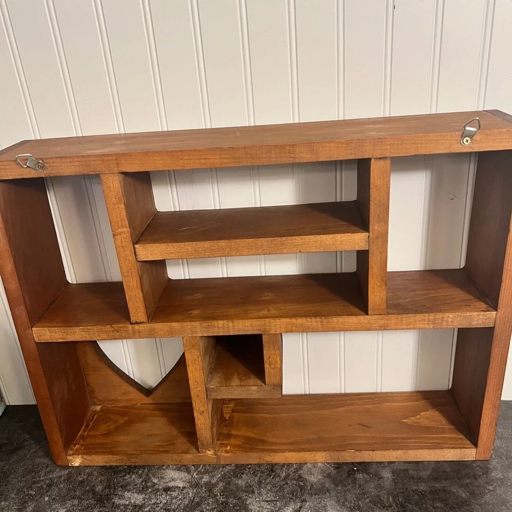 Vintage Wooden Trinket Shelf Heart Cutout | Cottagecore Y2K 90s